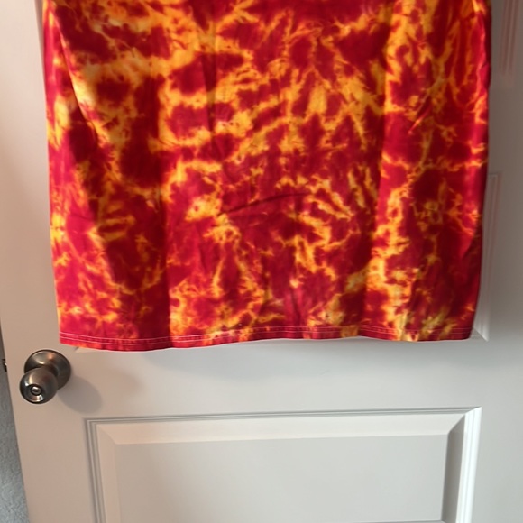 VTG Woodstock tie dye shirt  XL red and yellow festival t shirt hippie indie - Picture 10 of 12